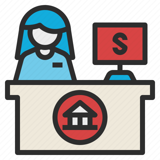 Banker, counter, money, officer, service, teller icon - Download on Iconfinder