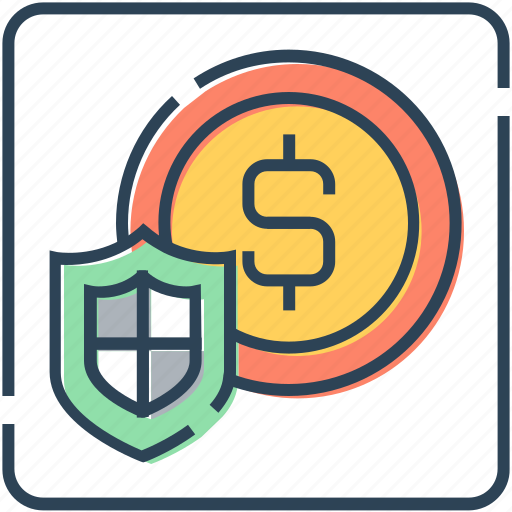 Coin, currency, dollar, money, protect, security, shield icon - Download on Iconfinder