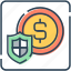 coin, currency, dollar, money, protect, security, shield 