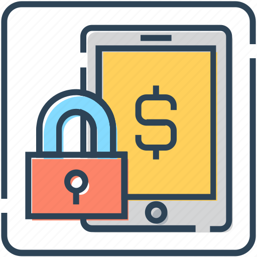Cell phone, dollar, lock, mobile, safe banking, security icon - Download on Iconfinder