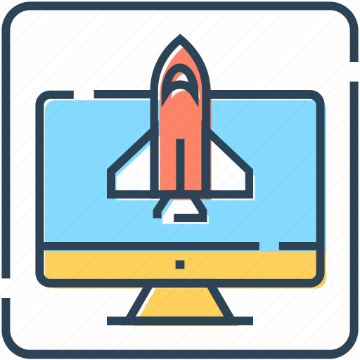 Build site, create website, monitor, rocket, startup, web icon - Download on Iconfinder