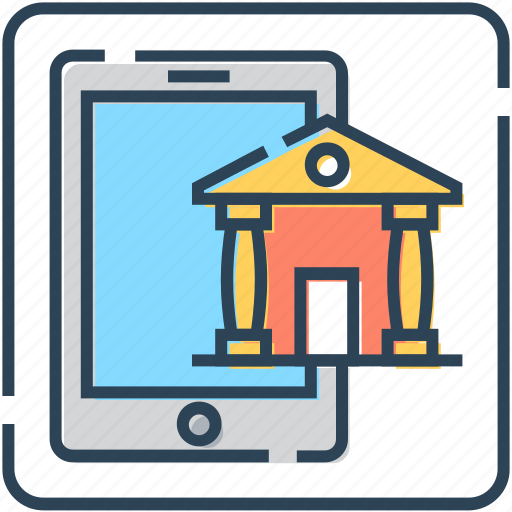 Bank, banking, building, cell phone, mobile, online icon - Download on Iconfinder