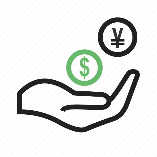 Cash, currency, dollar, hand, monetary help, money, yen icon - Download on Iconfinder