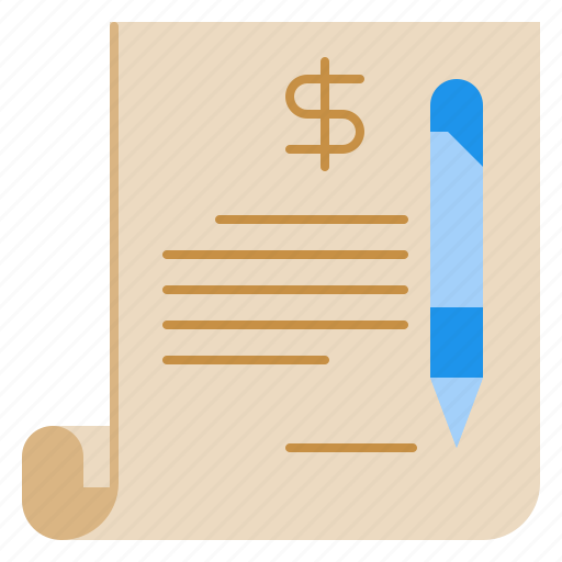 Contract, money, pen, finance, financial, currency icon - Download on Iconfinder