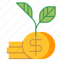 investment, coin, money, currency, leaf, invest, grow, growth