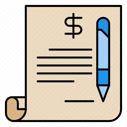 Contract, money, pen, finance, financial, currency icon - Download on Iconfinder