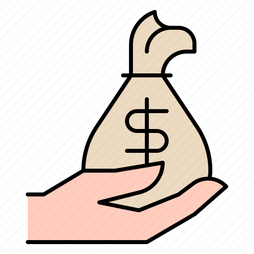 Loan, money, bag, hand, borrow, finance, financial icon - Download on Iconfinder