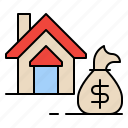 mortgage, home, money, bag, loan, finance, financial, currency