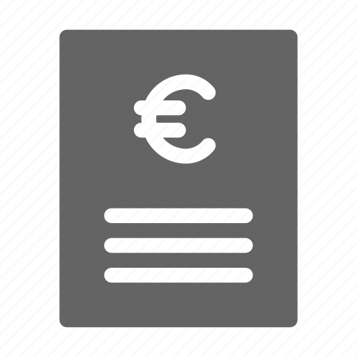Bill, euro, invoice, tax icon - Download on Iconfinder