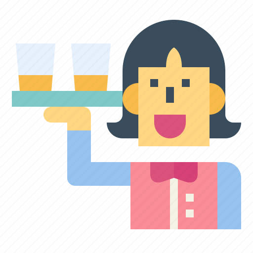 Waitress, woman, professions, people icon - Download on Iconfinder