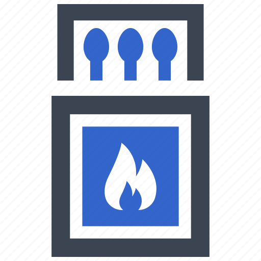 Bonfire, box, camping, fire, match, stick, flame icon - Download on Iconfinder