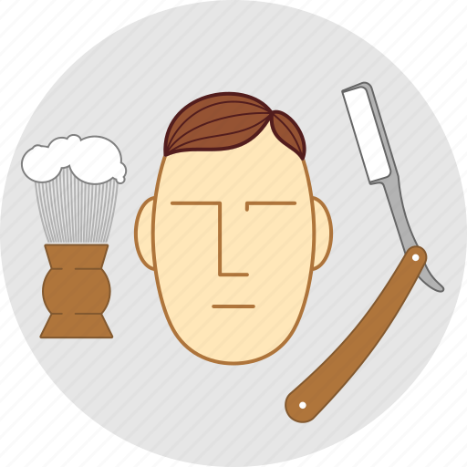Barber, flatstyle, shaving, face, foam, razor, tools icon - Download on Iconfinder