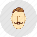 barber, flatstyle, mustache, shop, cutting, person