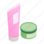 beauty, bottle, care, cosmetic, cream, face, isometric 