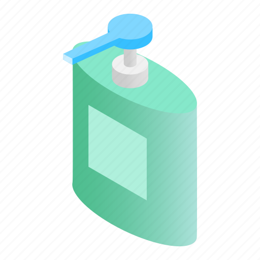 Cream, dispenser, gel, isometric, liquid, pump, wash icon - Download on Iconfinder