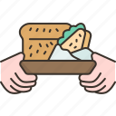 bread, sandwich, snack, breakfast, food