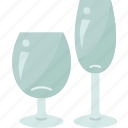 glasses, wine, drink, restaurant, tableware