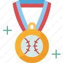 medal, winner, baseball, competition, sport