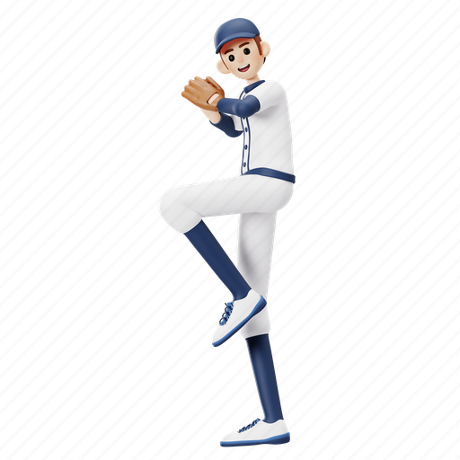 Baseball, throw ball, baseball player, sport, man, athlete, pose 3D illustration - Download on Iconfinder