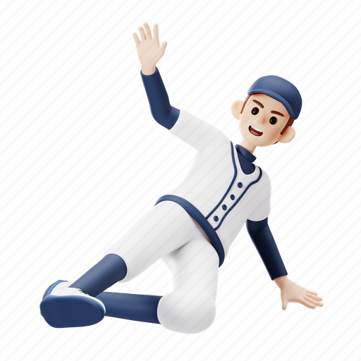 Skate, baseball, baseball player, sport, game, athlete, pose 3D illustration - Download on Iconfinder
