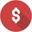 circle, dollar, finance, insurance, money, payment, sign icon