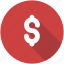 circle, dollar, finance, insurance, money, payment, sign icon 