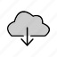 cloud, down, arrow, download, weather 