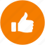 approve, circle, like, thumbs, up, vote icon 