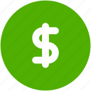 circle, dollar, finance, insurance, money, payment, sign icon