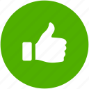 approve, blue, circle, like, thumbs, up, vote icon