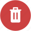 circle, delete, garbage, recycle, red, rubbish, trash icon 