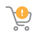 e-commerce, online, shopping, ui, trolley cart, warning, buy
