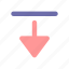 arrow, bottom, direction, down, download, pointer 