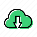 download, down, save, cloud
