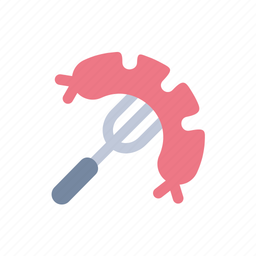 Bbq, barbecue, fork, hot, dog, sausage, colored icon - Download on Iconfinder