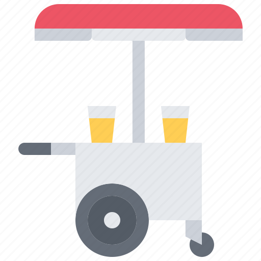 Cart, juice, umbrella, glass, summer, travel icon - Download on Iconfinder