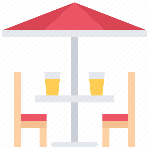 Table, chair, cafe, umbrella, cocktail, glass, juice icon - Download on Iconfinder