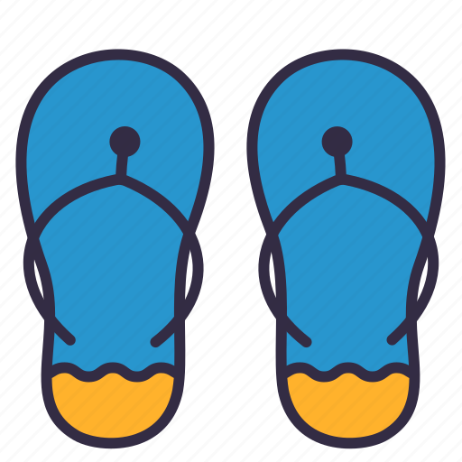 Beach, summer, holiday, vacation, sandals, slipper, flip flops icon - Download on Iconfinder