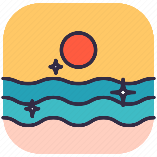 Beach, summer, holiday, vacation, sea, sunset, sun icon - Download on Iconfinder