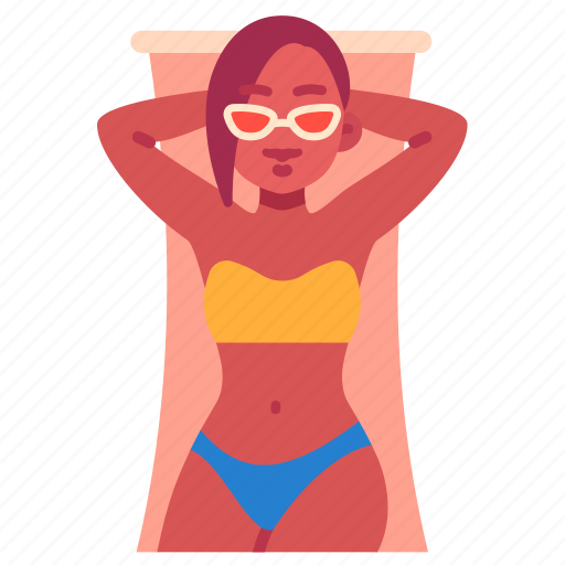 Beach, summer, holiday, vacation, sunbathe, relaxing, sleep icon - Download on Iconfinder