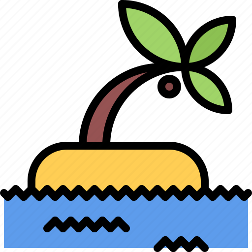 Island, sand, water, palm, tree, summer, travel icon - Download on Iconfinder