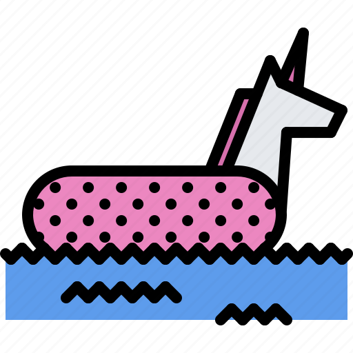 Inflatable, ring, unicorn, water, summer, travel icon - Download on Iconfinder