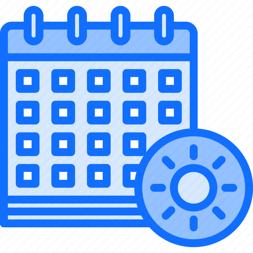Calendar, sun, date, summer, travel icon - Download on Iconfinder