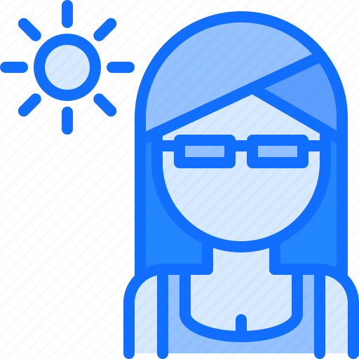 Sun, woman, sunglasses, summer, travel icon - Download on Iconfinder