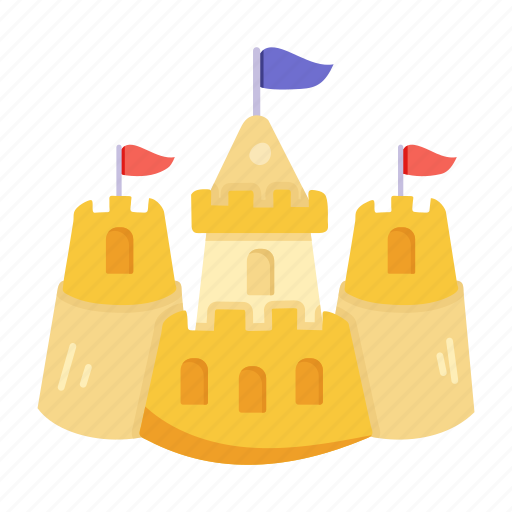 Beach castle, sand castle, sand fort, beach fort, sand play icon - Download on Iconfinder