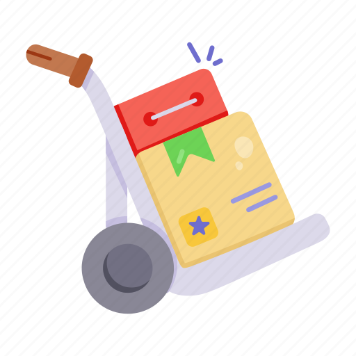 Hand truck, cargo cart, package dolly, pallet jack, luggage cart icon - Download on Iconfinder