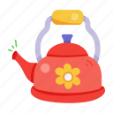 teapot, kettle, tea kettle, tea container, red kettle