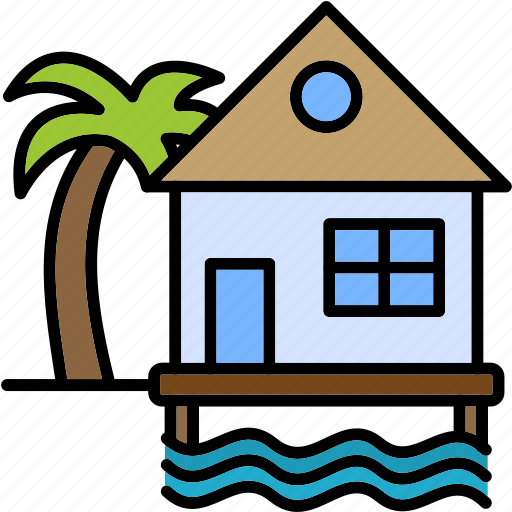 Beach, house, coastal, maldives, ocean, resort, icon icon - Download on Iconfinder