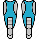 flippers, diving, scuba, snorkeling, swimming, icon