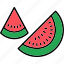 watermelon, food, fruit, fruits, healthy, icon 
